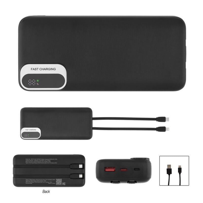 000 Mah Rabs Power Bank With Built-in Cables