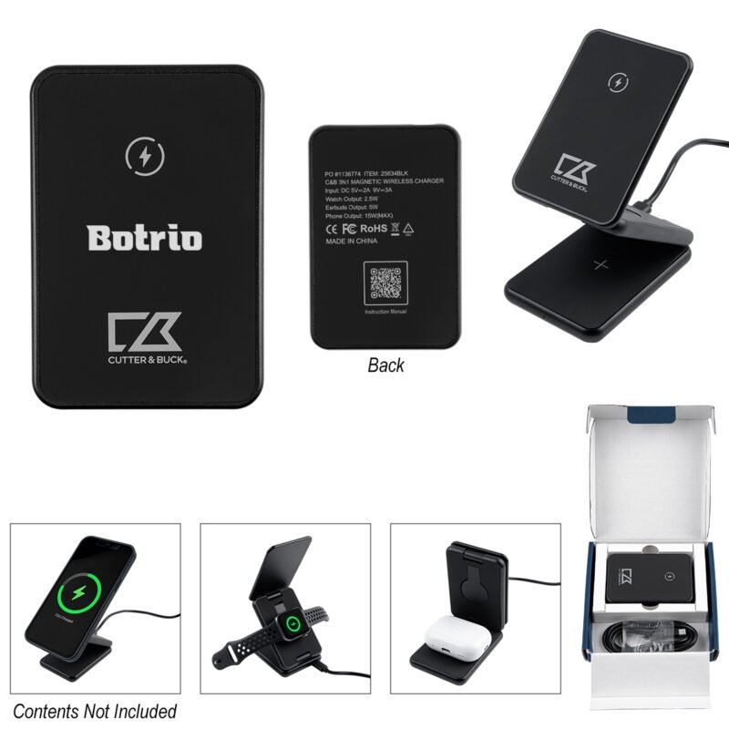 Custom Cutter & Buck® 3-in-1 Magnetic Wireless Charger