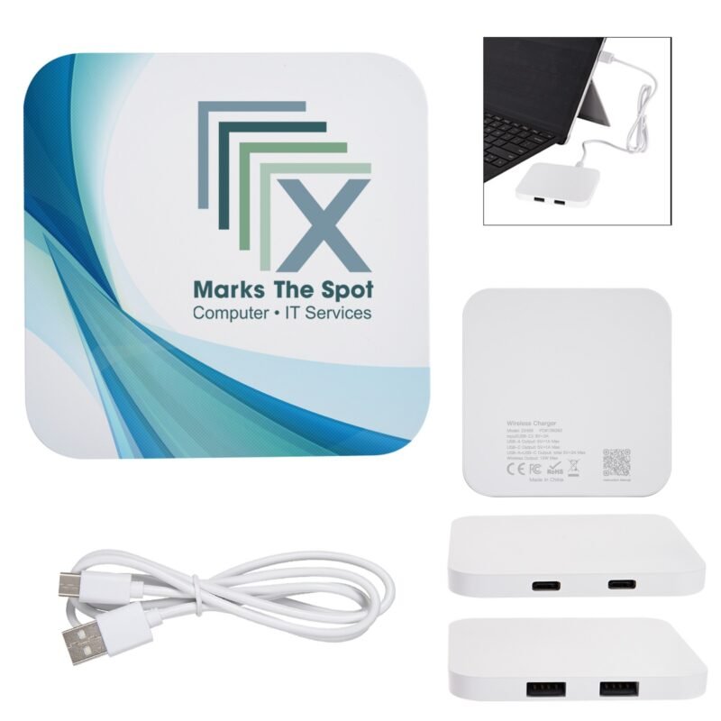 Custom Power Up 2-port Usb Hub & Charging Pad 2.0