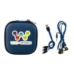 Custom Textured Charging Cable Ear Bud Kit - 3