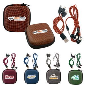 Custom Textured Charging Cable Ear Bud Kit