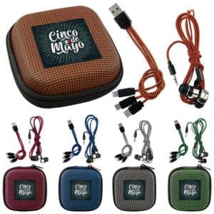 Custom Textured Charging Cable Ear Bud Kit