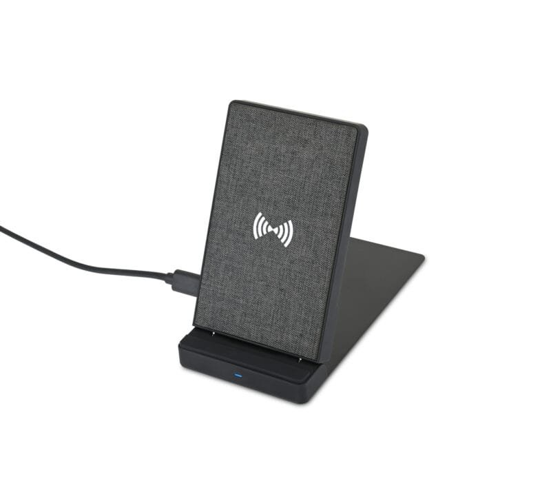 Custom Eden Recycled rPET Collapsible Desk Charger - Charcoal Heather - 1