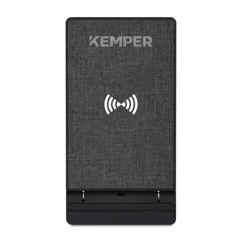 Custom Eden Recycled rPET Collapsible Desk Charger - Charcoal Heather - 3